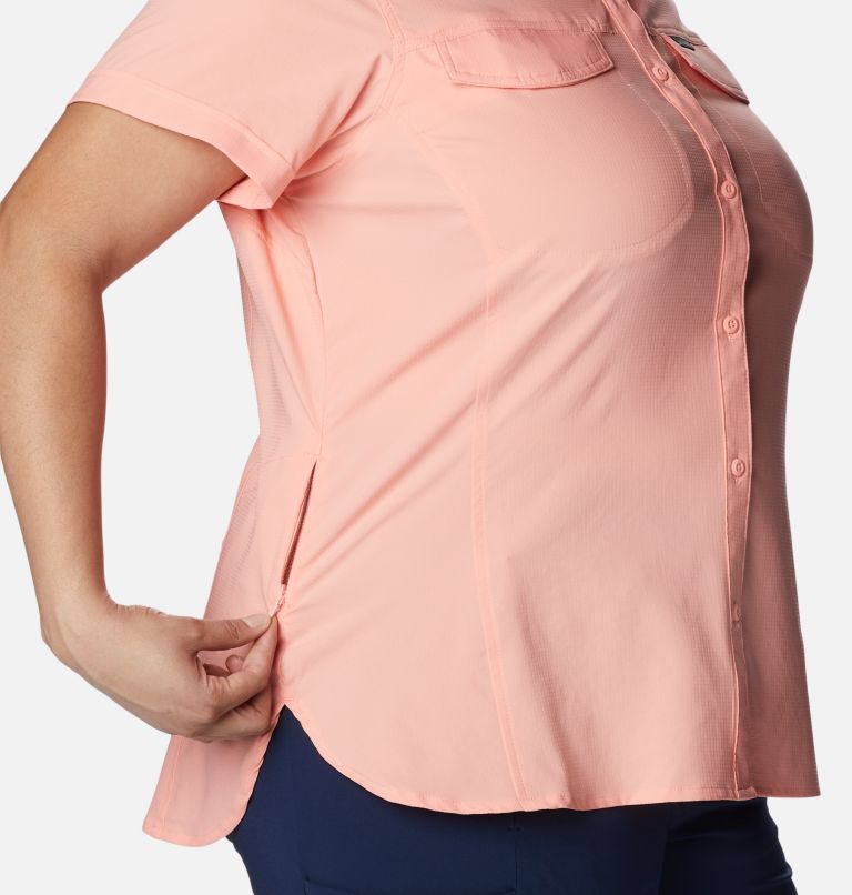 Chemise à manches courtes Silver Ridge Lite pour femme — Grandes tailles, Color: Coral Reef