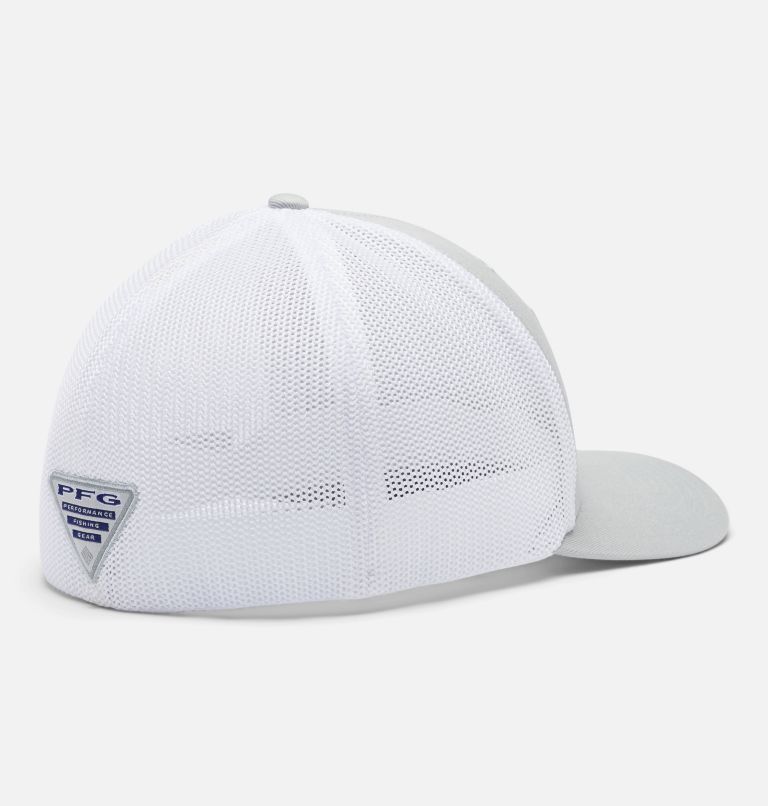 PFG Fish Flag Mesh Ball Cap, Color: Cool Grey, White, US Fish Flag, image 2
