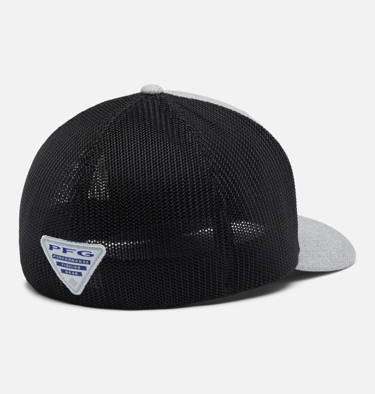 PFG Fish Flag Mesh Ball Cap, Color: Cool Grey Heather, Grill, US Fish Flag, image 2