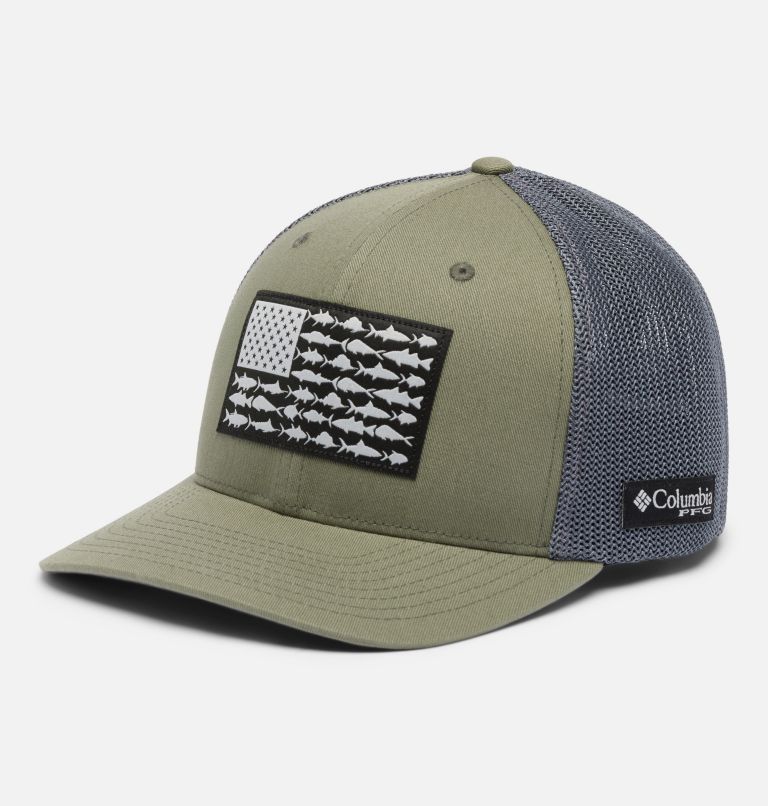 PFG Fish Flag Mesh Ball Cap, Color: Cypress, Grill, US Fish Flag, image 1