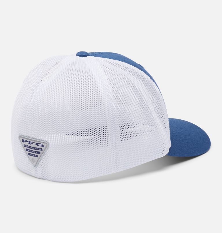 PFG Fish Flag Mesh Ball Cap, Color: Night Tide, White, image 2