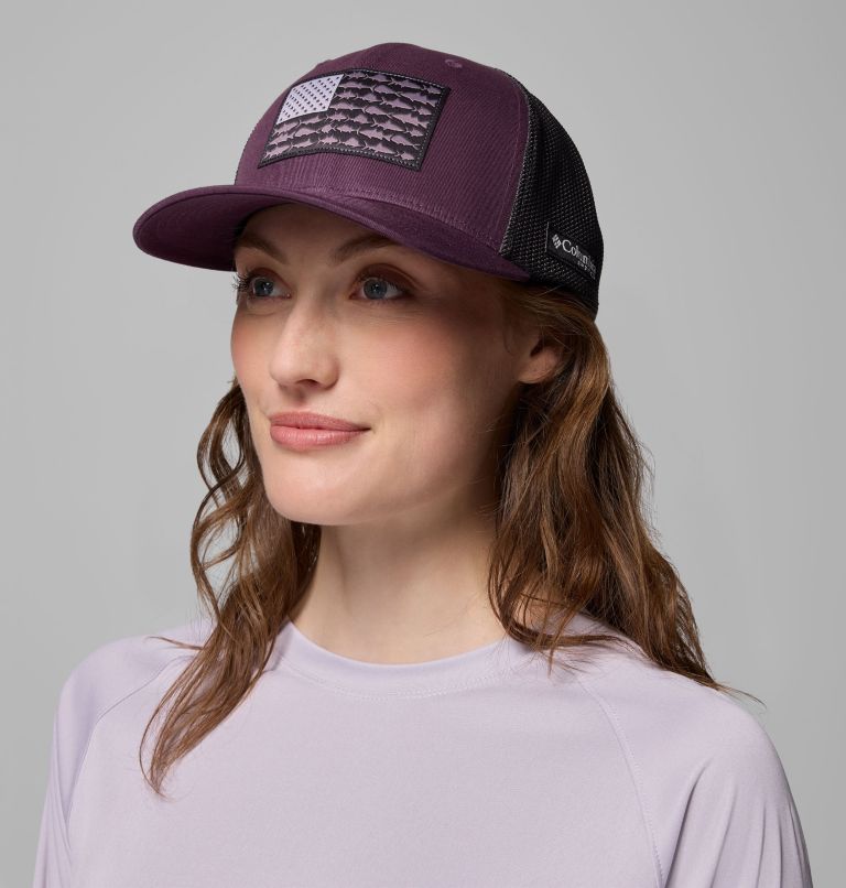 PFG Fish Flag Mesh Ball Cap, Color: Dusty Purple, image 5