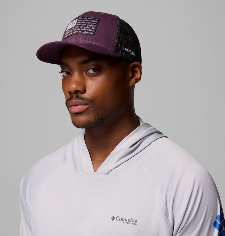 PFG Fish Flag Mesh Ball Cap, Color: Dusty Purple, image 3