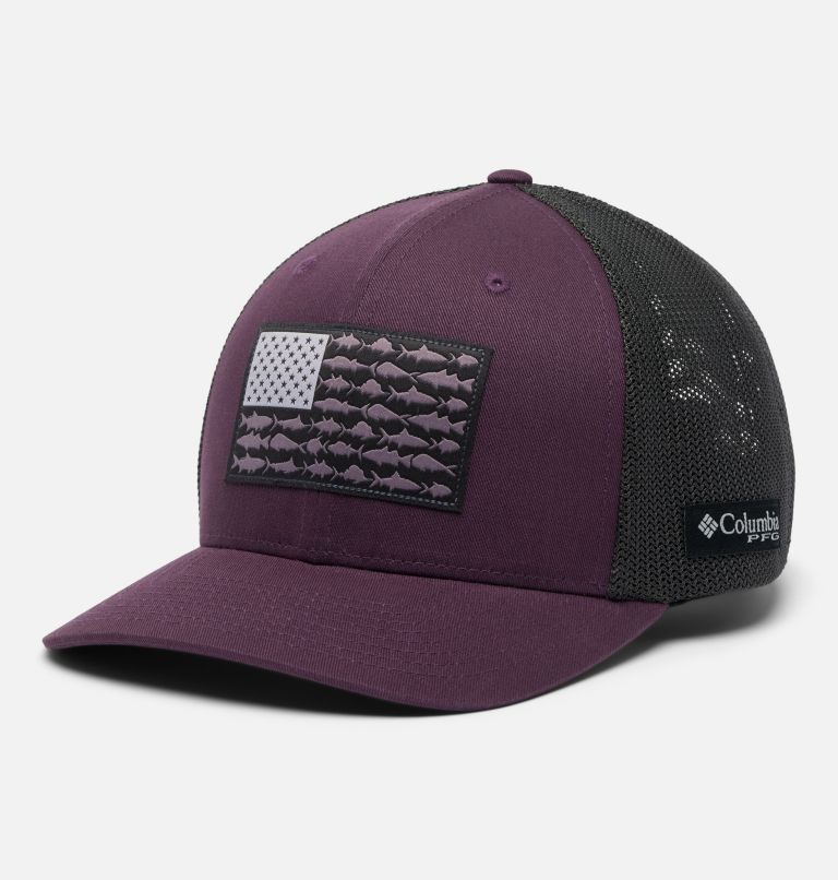 PFG Fish Flag Mesh Ball Cap, Color: Dusty Purple, image 1