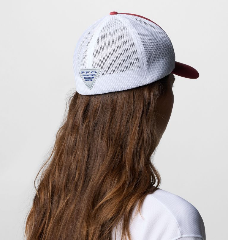 PFG Fish Flag Mesh Ball Cap, Color: Dusty Crimson, White, Nocturnal, image 6