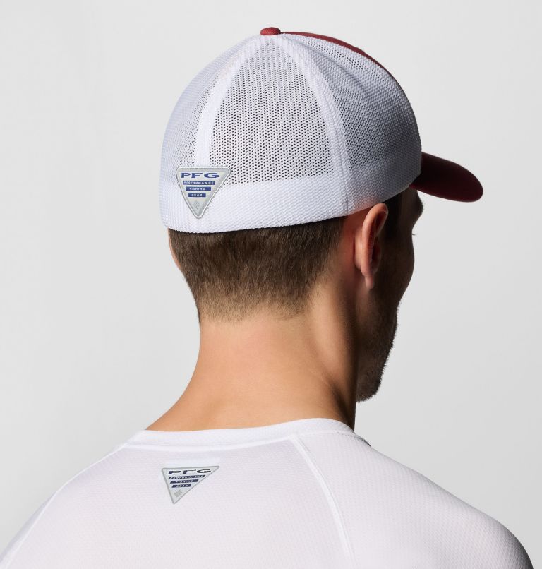 PFG Fish Flag Mesh Ball Cap, Color: Dusty Crimson, White, Nocturnal, image 4