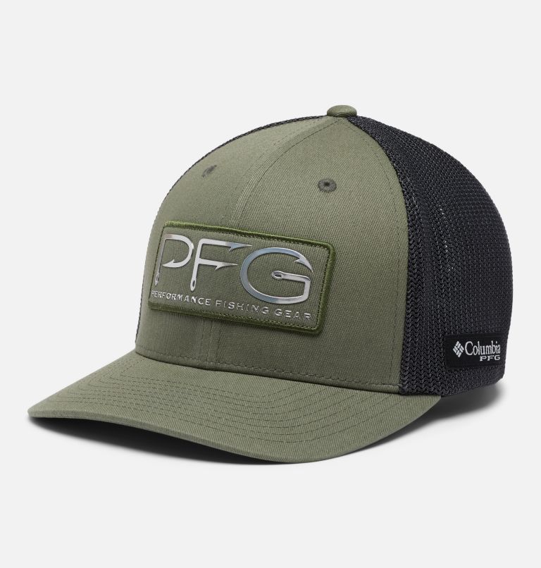 PFG Hooks Mesh Ball Cap - High Crown, Color: Cypress, Silver, image 1