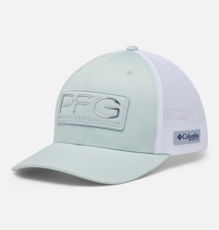 PFG Hooks Mesh Ball Cap - High Crown, Color: Cool Green, Silver
