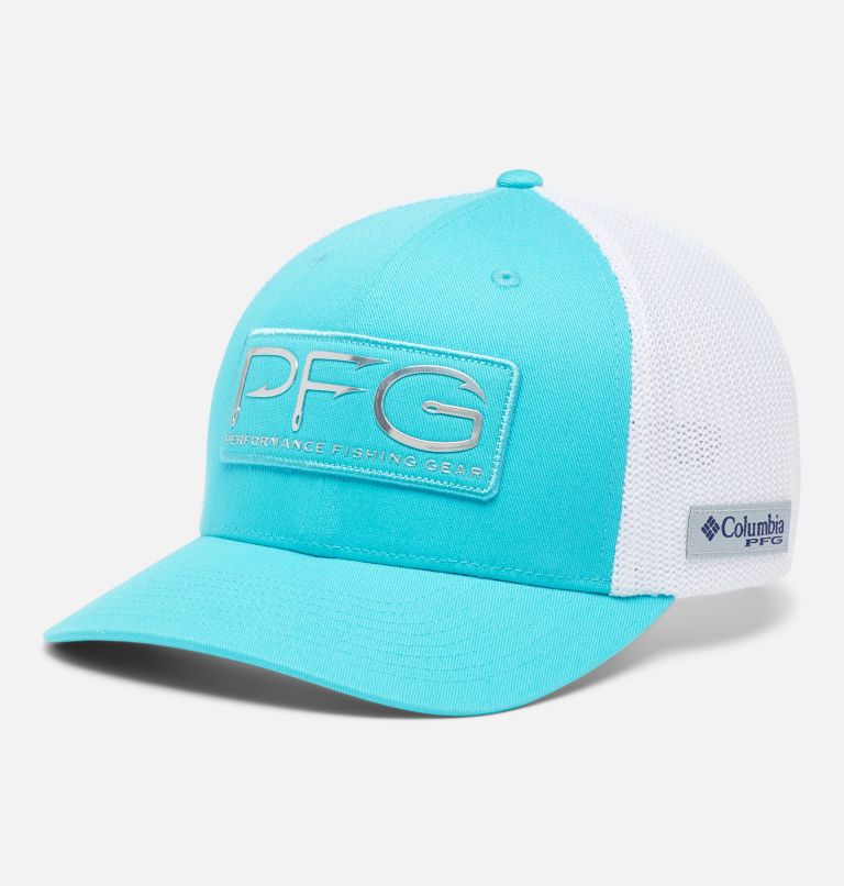PFG Hooks Mesh Ball Cap - High Crown, Color: Ocean Teal, Silver, image 1