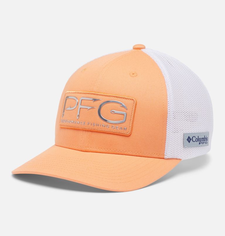 PFG Hooks Mesh Ball Cap - High Crown, Color: Bright Nectar, Silver, image 1