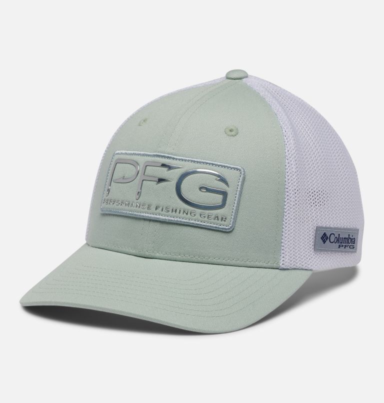 PFG Hooks Mesh Ball Cap - Mid Crown, Color: Cool Green, Silver