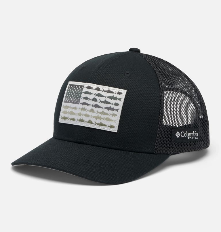 PFG Fish Flag Mesh Snapback, Color: Black, Black, Cool Grey, image 1