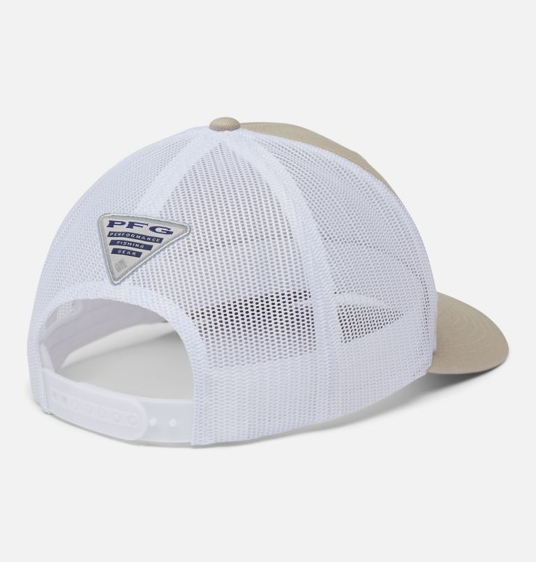 PFG Fish Flag Mesh Snap Back | 160 | O/S, Color: Fossil, White, Fish Flag, image 2