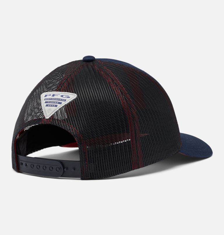 PFG Fish Flag Mesh Snap Back - High | 464 | O/S, Color: Collegiate Navy, Sunset Red, image 2