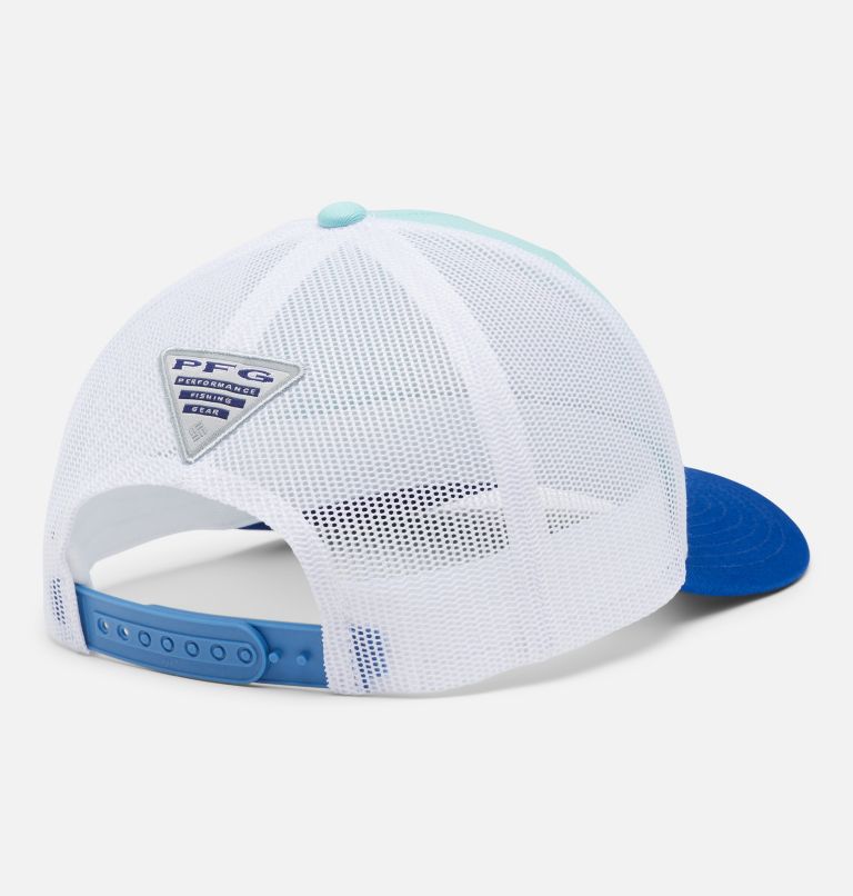 PFG Fish Flag Mesh Snap Back - High | 497 | O/S, Color: Gulf Stream, White, Blue Macaw, image 2