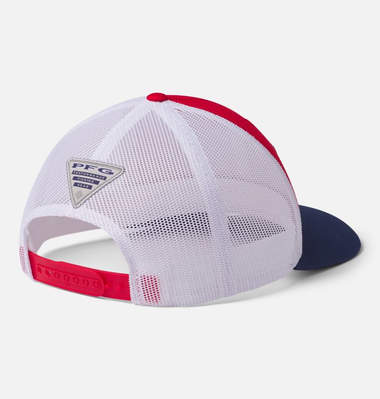 PFG Mesh Snap Back Fish Flag Ball Cap | 696 | O/S, Color: Red Spark, White, Carbon, image 2