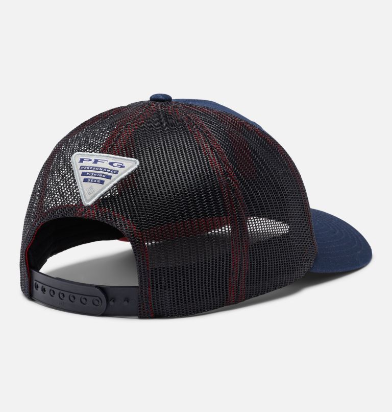 PFG Fish Flag Mesh Snap Back - Mid | 464 | O/S, Color: Collegiate Navy, Sunset Red