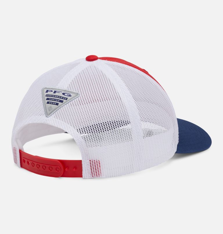 PFG Fish Flag Mesh Snap Back - Low | 696 | O/S, Color: Red Spark, White, Carbon, image 2