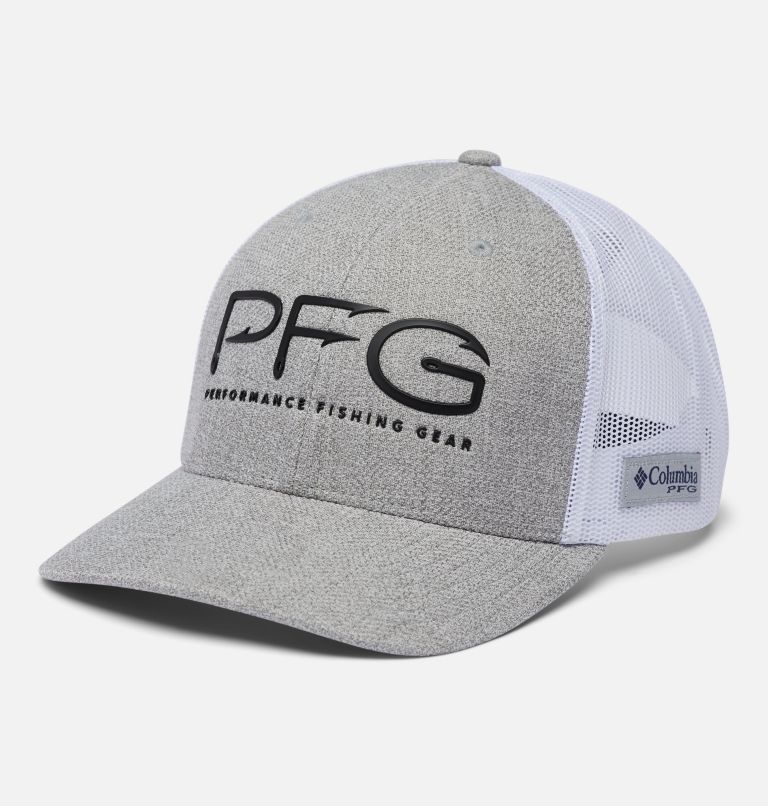 PFG Mesh Snap Back Hooks Ball Cap, Color: Cool Grey Heather, Black, image 1