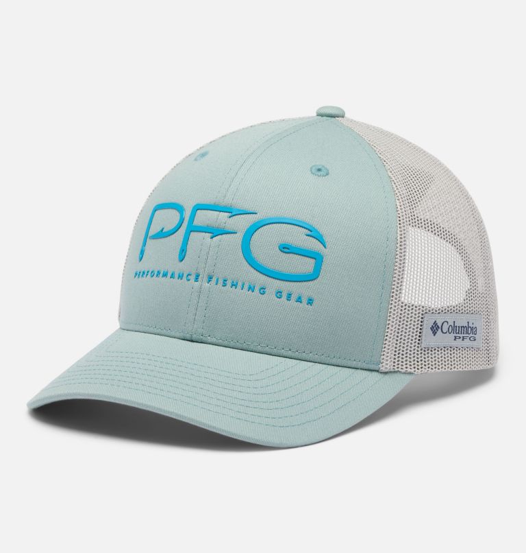 PFG Mesh Snap Back Hooks Ball Cap - High Crown, Color: Crushed Blue, Cool Grey, image 1