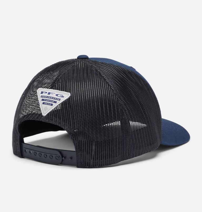 PFG Mesh Snap Back Hooks Ball Cap, Color: Collegiate Navy, White PFG, image 2