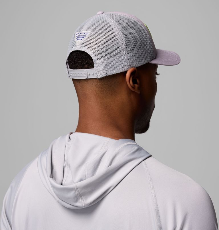 PFG Mesh Snap Back Hooks Ball Cap, Color: Lavender Pearl, image 4