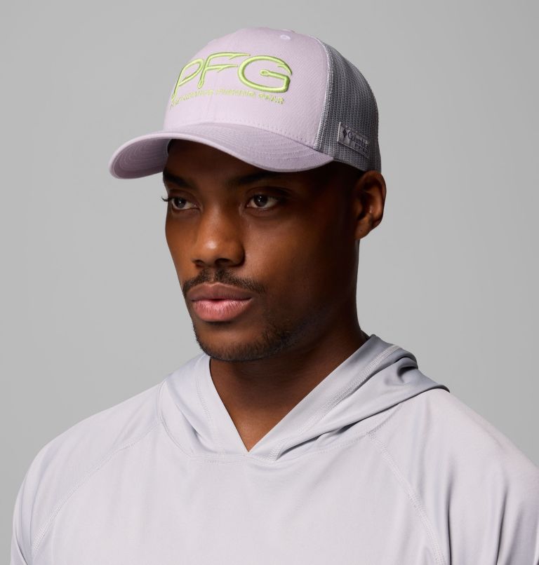 PFG Mesh Snap Back Hooks Ball Cap, Color: Lavender Pearl, image 3