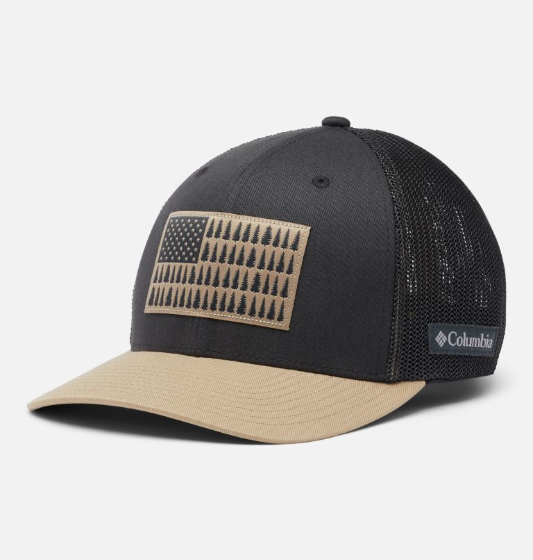 Columbia Mesh Tree Flag Ball Cap, Color: Shark, British Tan, image 1