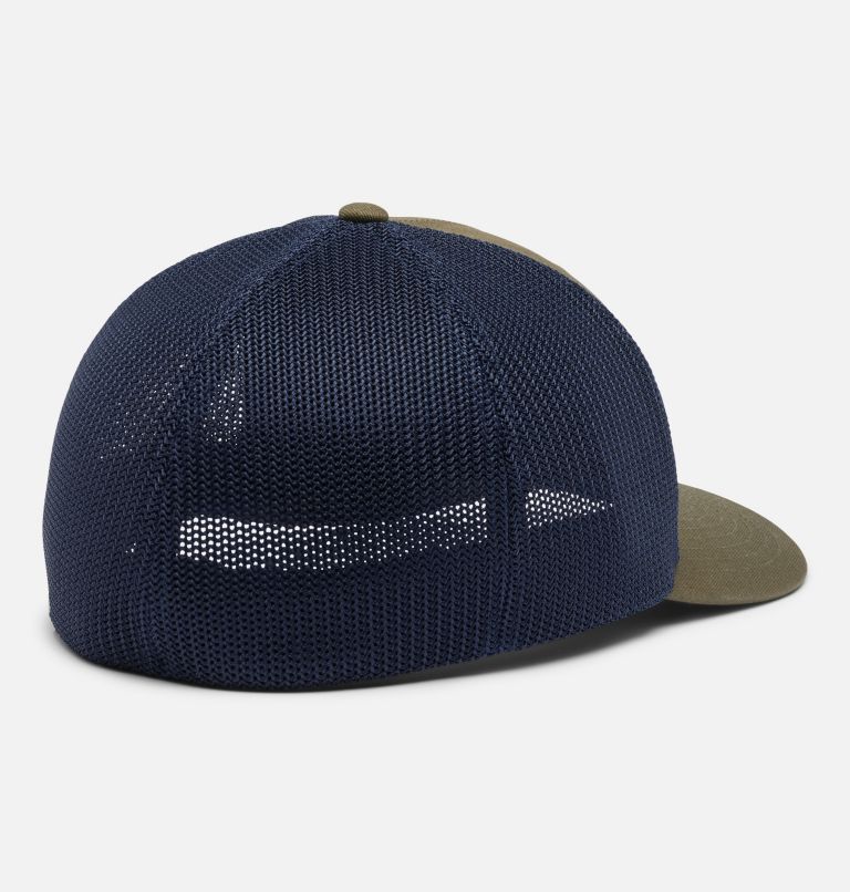 Columbia Mesh Tree Flag Ball Cap - High Crown, Color: Olive Green, Collegiate Navy, image 2