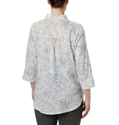 Tunique &agrave; Enfiler Summer Ease&trade; Femme Summer Ease&trade; Popover Tunic | 693 | XS, Cirrus Grey Wispy Bamboo Print, back