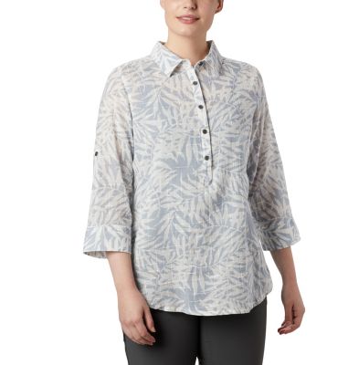 Tunique &agrave; Enfiler Summer Ease&trade; Femme Summer Ease&trade; Popover Tunic | 693 | XS, Cirrus Grey Wispy Bamboo Print, front