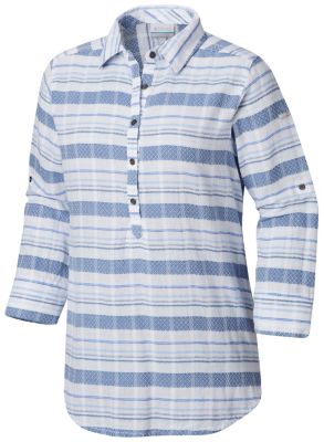 Tunique &agrave; Enfiler Summer Ease&trade; Femme Summer Ease&trade; Popover Tunic | 693 | XS, Blue Dusk Stripe, front