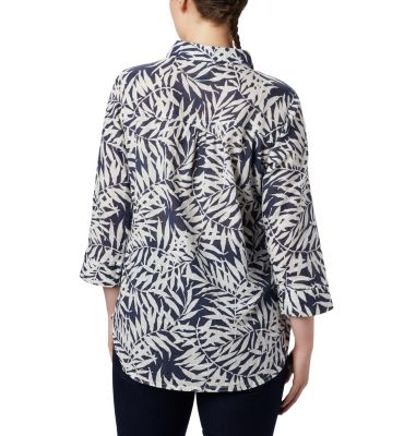 Tunique &agrave; Enfiler Summer Ease&trade; Femme Summer Ease&trade; Popover Tunic | 693 | XS, Nocturnal Wispy Bamboo Print, back