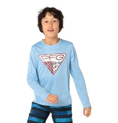Kids&rsquo; PFG Terminal Tackle&trade;&nbsp;Triangle Fill Long Sleeve Shirt