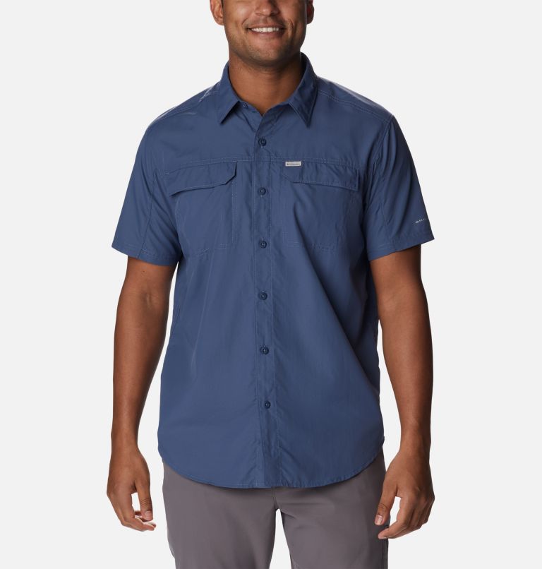 Men's Size M-2XL Columbia Silver Ridge 2.0 Short Sleeve Shirt Blue/Green NEW 