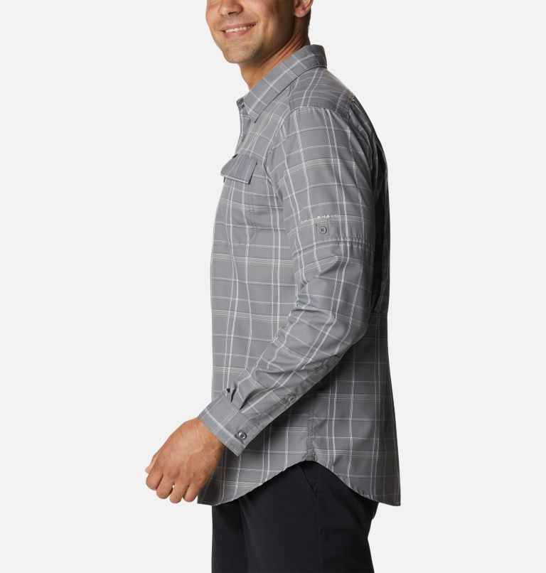 Men's Silver Ridge 2.0 Plaid Long Sleeve Shirt, Color: City Grey Grid Plaid