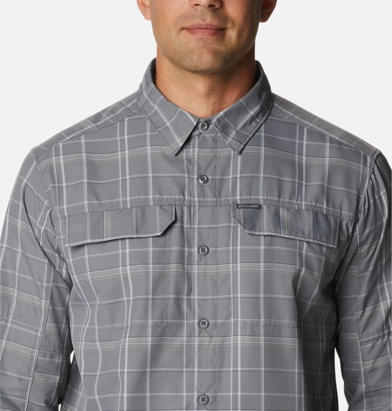 Men's Silver Ridge 2.0 Plaid Long Sleeve Shirt, Color: City Grey Grid Plaid, image 4