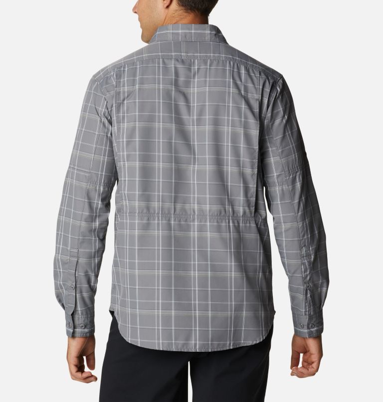 Men's Silver Ridge 2.0 Plaid Long Sleeve Shirt, Color: City Grey Grid Plaid