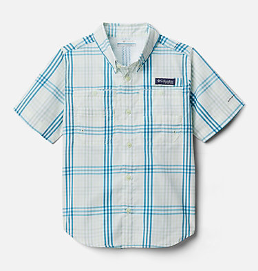 Plaid Blue/Teal Essentials Big Boys Short-Sleeve Button-Down Shirt L 10