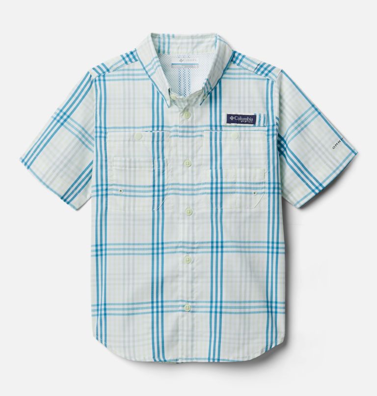 Super Tamiami Short Sleeve Shirt, Color: Light Lime Blanket Gingham, image 1