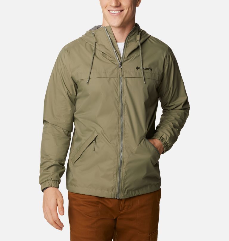 Men's Oroville Creek Lined Rain Jacket, Color: Stone Green, image 1