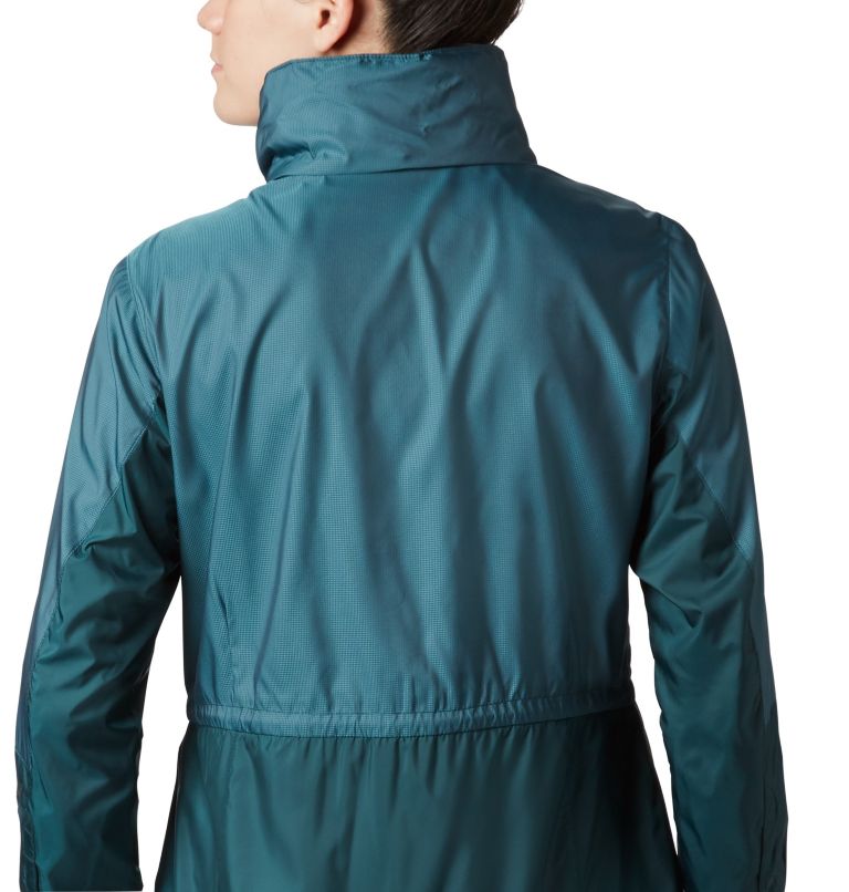 Women’s Sustina Springs Long Lined Windbreaker, Color: Dark Seas Irridescent, image 3
