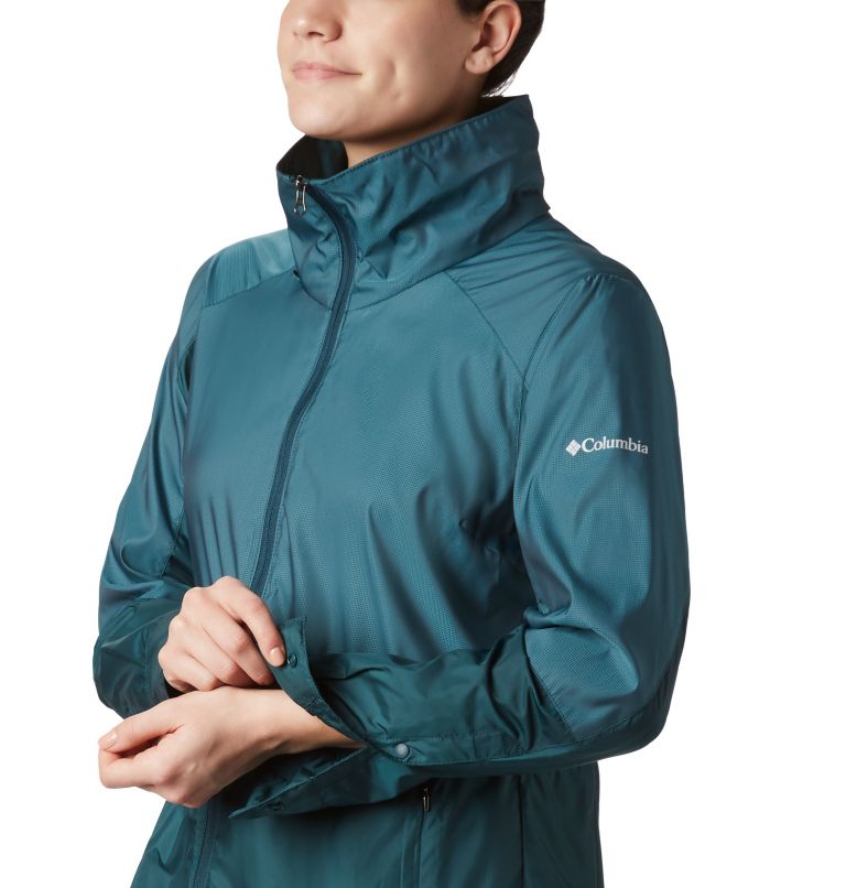 Women’s Sustina Springs Long Lined Windbreaker, Color: Dark Seas Irridescent, image 4
