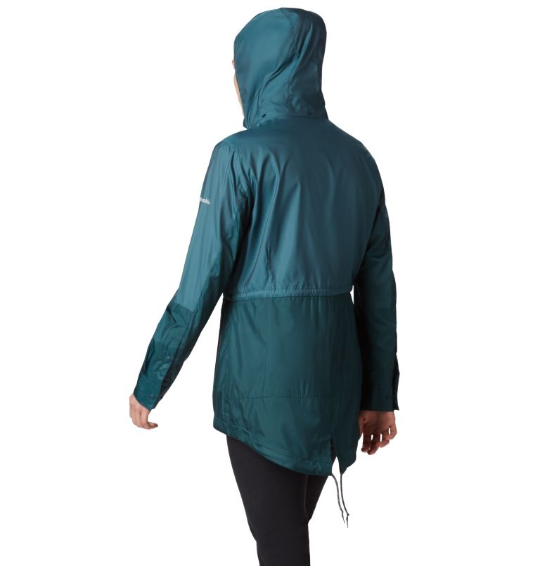 Women’s Sustina Springs Long Lined Windbreaker, Color: Dark Seas Irridescent, image 2