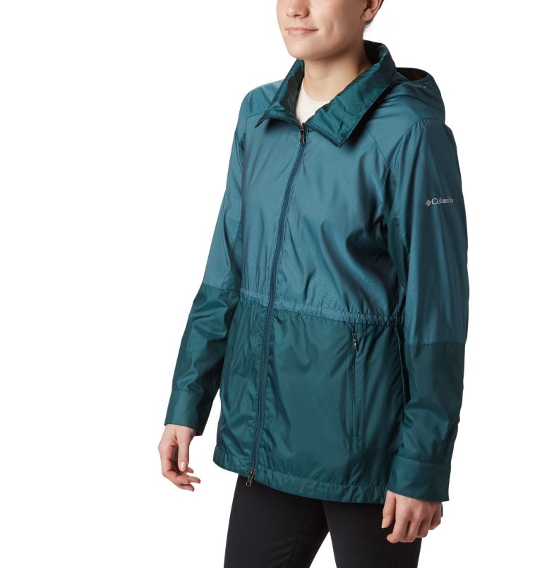 Women’s Sustina Springs Long Lined Windbreaker, Color: Dark Seas Irridescent, image 1