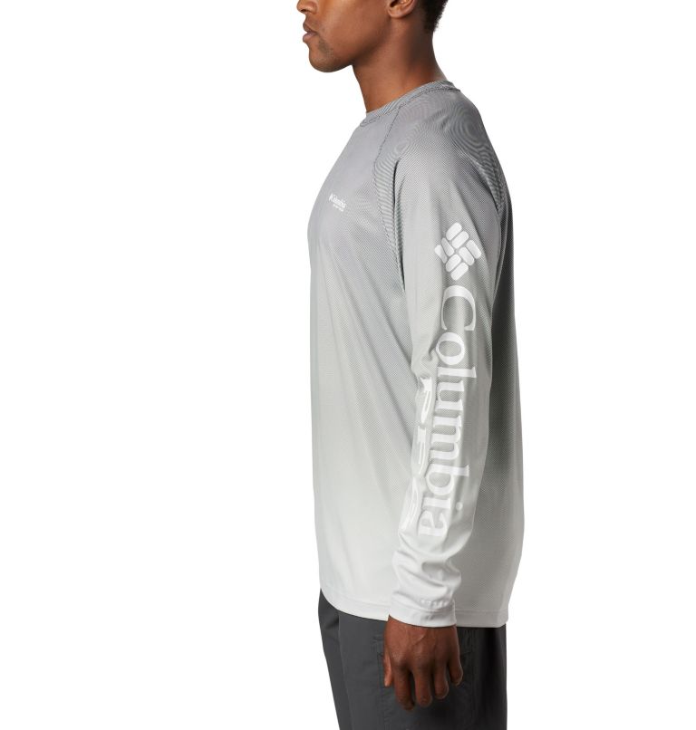 Men's PFG Terminal Deflector Printed Long Sleeve Shirt, Color: Black Gradient, image 3