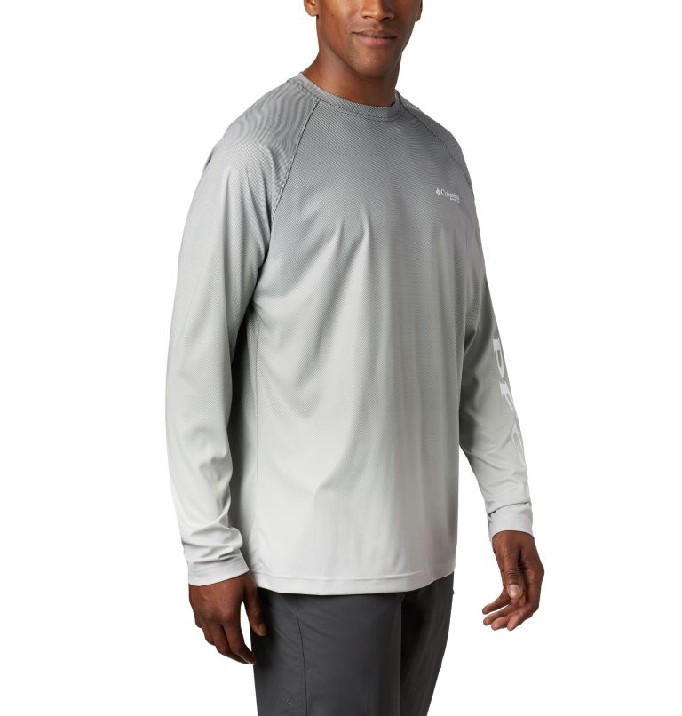 Men's PFG Terminal Deflector Printed Long Sleeve Shirt, Color: Black Gradient, image 4