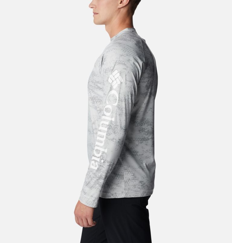 Men's PFG Terminal Deflector Printed Long Sleeve Shirt, Color: Cool Grey Dark PFG Camo, image 3