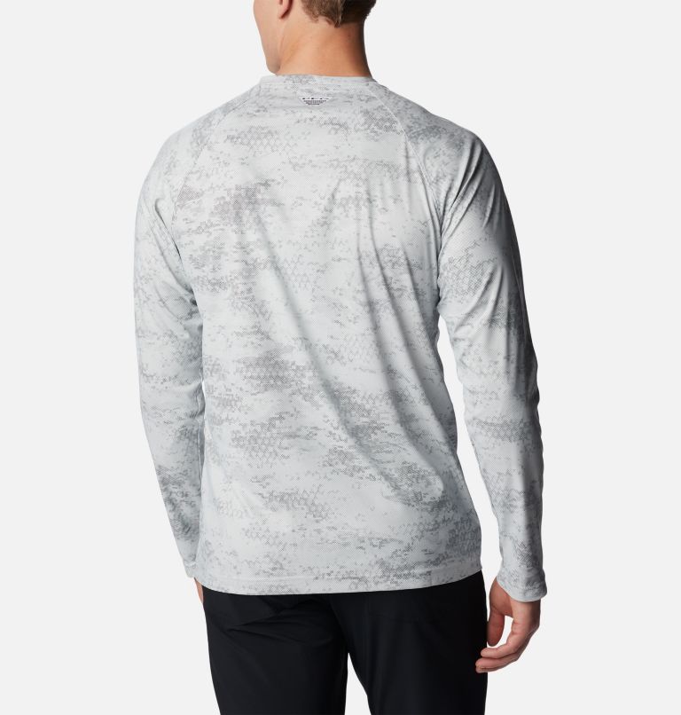 Men's PFG Terminal Deflector Printed Long Sleeve Shirt, Color: Cool Grey Dark PFG Camo, image 2