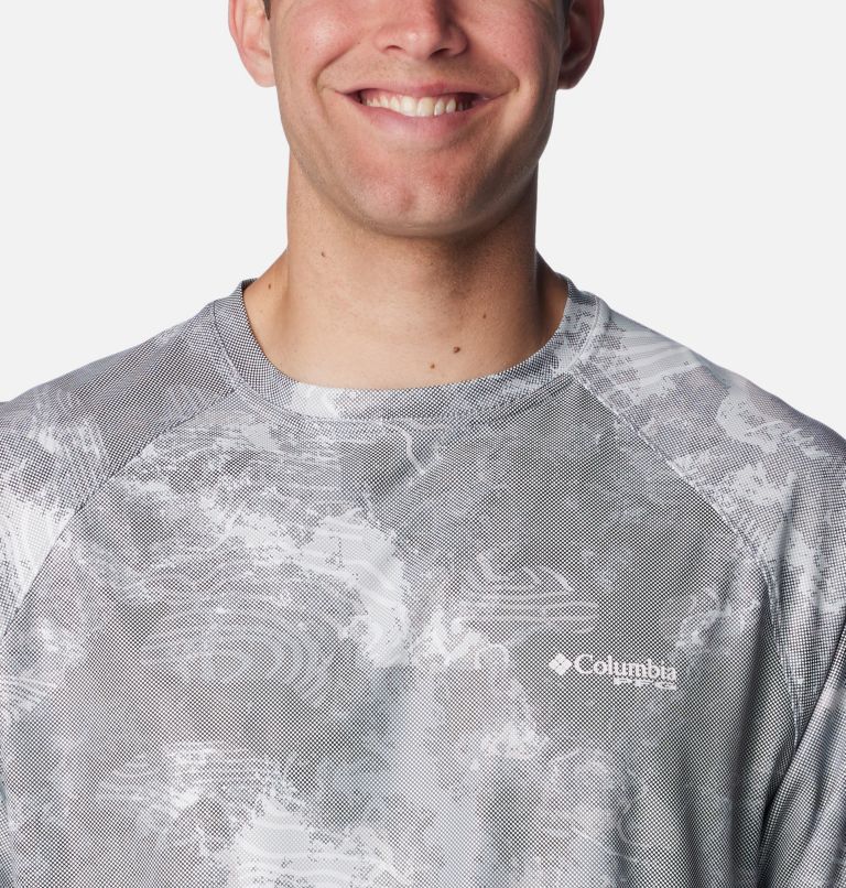 Men's PFG Terminal Deflector Printed Long Sleeve Shirt, Color: Cool Grey Deepwaters Camo, image 4